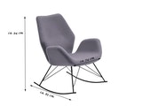 SalesFever® Schaukelstuhl hellgrau Sessel Schaukelsessel mit Armlehnen LOLA 0n-10067-7657 Miniaturansicht - 3