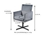 SalesFever® Esszimmerstuhl silbergrau mit Armlehnen Stoff Esszimmer Sessel GOLIA 13630 Miniaturansicht - 3
