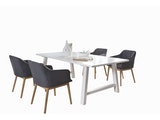 SalesFever® Essgruppe anthrazit weiß Esstisch 200 cm Holz 4 Armlehnstühle 13732 Miniaturansicht - 1