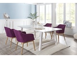 SalesFever® Essgruppe violett weiß Esstisch 200 cm Holz 4 Armlehnstühle 13824 Miniaturansicht - 2