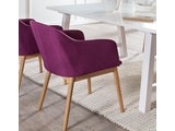 SalesFever® Essgruppe violett weiß Esstisch 200 cm Holz 4 Armlehnstühle 13824 Miniaturansicht - 4