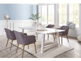 SalesFever® Essgruppe hellgrau weiß Esstisch 200 cm Holz 4 Armlehnstühle 13810 Miniaturansicht - 2