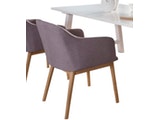 SalesFever® Essgruppe hellgrau weiß Esstisch 200 cm Holz 4 Armlehnstühle 13810 Miniaturansicht - 6