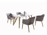 SalesFever® Tischgruppe hellgrau 140 x 90 cm Aino 5tlg. Tisch & 4 Stühle 13814 Miniaturansicht - 1