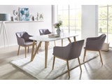 SalesFever® Tischgruppe hellgrau 140 x 90 cm Aino 5tlg. Tisch & 4 Stühle 13814 Miniaturansicht - 8