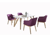 SalesFever® Tischgruppe violett 160 x 90 cm Aino 5tlg. Tisch & 4 Stühle 13787 	 Miniaturansicht - 1