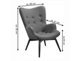 SalesFever® Skandinavischer saphirblau Sessel mit Armlehnen aus Webstoff Aksel 13730 Miniaturansicht - 7