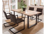 SalesFever® Baumkantentisch Stühle dunkelbraun 160 cm massiv NATUR 5tlg ALESSIA 13845 Miniaturansicht - 2