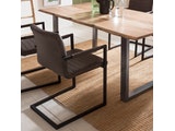 SalesFever® Baumkantentisch Stühle dunkelbraun 160 cm massiv NATUR 5tlg ALESSIA 13845 Miniaturansicht - 3