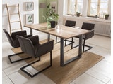 SalesFever® Baumkantentisch Stühle dunkelbraun Essgruppe 160 cm massiv NATUR 5tlg GAIA 13884 Miniaturansicht - 8