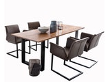 SalesFever® Baumkantentisch Stühle dunkelbraun Essgruppe 160 cm massiv COGNAC 5tlg GAIA 13890 Miniaturansicht - 1