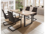SalesFever® Baumkantentisch Stühle dunkelbraun 160 cm massiv NATUR 5tlg GIADA 13903 Miniaturansicht - 8