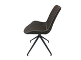 SalesFever® Esszimmerstuhl Dunkelbraun Stoff drehbar Sessel ohne Armlehnen Metall Lilou 2er Set 13659 Miniaturansicht - 4