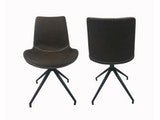 SalesFever® Esszimmerstuhl Dunkelbraun Stoff drehbar Sessel ohne Armlehnen Metall Lilou 2er Set 13659 Miniaturansicht - 2