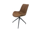 SalesFever® Esszimmerstuhl Hellbraun Stoff drehbar Sessel ohne Armlehnen Metall Lilou 2er Set 13658 Miniaturansicht - 3