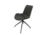 SalesFever® Esszimmerstuhl Grau Stoff drehbar Sessel ohne Armlehnen Metall Lilou 2er Set 13657 Miniaturansicht - 4