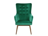 SalesFever® Sessel Tannengrün mit Armlehnen Samtstoff Holzbeine LIVIA 14005 Miniaturansicht - 3
