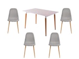 SalesFever® Essgruppe Grau 5tlg. Tisch 120x80 cm mit 4 Stühlen 14040 Miniaturansicht - 1