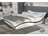 Innocent® Polsterbett 140x200 cm weiß schwarz Doppelbett LED Beleuchtung MAGARI 12153 Miniaturansicht - 1
