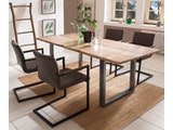 SalesFever® Baumkantentisch Stühle dunkelbraun 200 cm massiv NATUR 5tlg ALESSIA 381922 Miniaturansicht - 1