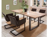 SalesFever® Baumkantentisch Stühle dunkelbraun Essgruppe 200 cm massiv NATUR 5tlg GAIA 382028 Miniaturansicht - 1