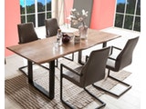 SalesFever® Baumkantentisch Stühle dunkelbraun 200 cm massiv NUSSBAUM 5tlg GIADA 382080 Miniaturansicht - 1