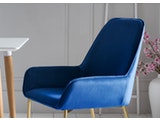 SalesFever® Polsterstuhl blau 2er Set Samtstoff mit Armlehnen Messing Stuhl LINNEA 381724 Miniaturansicht - 5