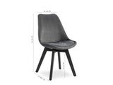 SalesFever® Esszimmerstuhl grau 2er Set Samt mit Steppung und Sitzkissen Cleo 389874 Miniaturansicht - 5