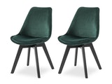 SalesFever® Esszimmerstuhl grün 2er Set Samt mit Steppung und Sitzkissen Cleo 389881 Miniaturansicht - 1