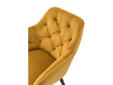 SalesFever® Polsterstuhl gelb Samt mit Armlehnen und Knopfheftung Fran 390009 Miniaturansicht - 8