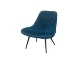SalesFever® Loungesessel Kobaltblau XXL-Sitzfläche Steppung Samt Metall schwarz CHICAGO 390535 Miniaturansicht - 2