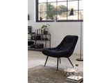 SalesFever® Loungesessel schwarz XXL-Sitzfläche Steppung Samt Metall schwarz CHICAGO 390573 Miniaturansicht - 1