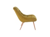 SalesFever® Loungesessel gelb XXL-Sitzfläche Steppung Samt Metall Holzoptik CHICAGO 390610 Miniaturansicht - 4