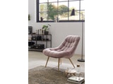 SalesFever® Loungesessel rosa XXL-Sitzfläche Steppung Samt Metall Holzoptik CHICAGO 390627 Miniaturansicht - 1