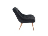SalesFever® Loungesessel schwarz XXL-Sitzfläche Steppung Samt Metall Holzoptik CHICAGO 390634 Miniaturansicht - 4
