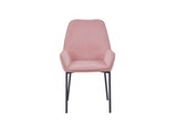 SalesFever® Polsterstuhl rose 2er Set Strukturstoff mit Armlehnen Metall schwarz Stuhl LINNEA 391952 Miniaturansicht - 4