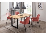 SalesFever® Polsterstuhl dusty pink 2er Set Strukturstoff mit Armlehnen Metall schwarz Stuhl LINNEA 391969 Miniaturansicht - 5