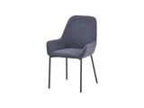 SalesFever® Polsterstuhl dunkelgrau 2er Set Strukturstoff mit Armlehnen Metall schwarz Stuhl LINNEA 391983 Miniaturansicht - 3