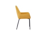 SalesFever® Polsterstuhl senfgelb 2er Set Strukturstoff mit Armlehnen Metall schwarz Stuhl LINNEA 391990 Miniaturansicht - 6