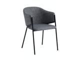 SalesFever® Esszimmerstuhl Grau 2er Set Strukturstoff mit Armlehnen Metall schwarz Stuhl CARO 393642 Miniaturansicht - 2