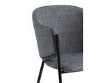 SalesFever® Esszimmerstuhl Grau 2er Set Strukturstoff mit Armlehnen Metall schwarz Stuhl CARO 393642 Miniaturansicht - 3