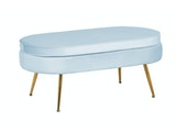 SalesFever® Sitzpouf Hellgrau oval aus Samt Arielle 395448 Miniaturansicht - 2
