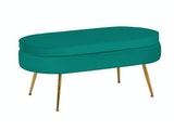 SalesFever® Sitzpouf Grün oval aus Samt Arielle 395400 Miniaturansicht - 2