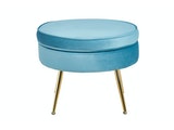 SalesFever® Sitzpouf Blau rund aus Samt Arielle 395370 Miniaturansicht - 2