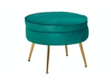 SalesFever® Sitzpouf Grün rund aus Samt Arielle 395349 Miniaturansicht - 1