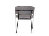 SalesFever® Stuhl Grau & Schwarz Samt mit Rückensteppung Gestell Metall Pearl 395479 Miniaturansicht - 5