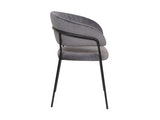 SalesFever® Stuhl Grau & Schwarz Samt mit Rückensteppung Gestell Metall Pearl 395479 Miniaturansicht - 3