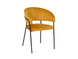 SalesFever® Stuhl Gelb & Schwarz Samt mit Rückensteppung Gestell Metall Pearl 395509 Miniaturansicht - 1