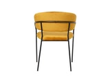SalesFever® Stuhl Gelb & Schwarz Samt mit Rückensteppung Gestell Metall Pearl 395509 Miniaturansicht - 5