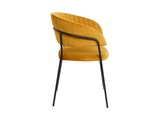 SalesFever® Stuhl Gelb & Schwarz Samt mit Rückensteppung Gestell Metall Pearl 395509 Miniaturansicht - 3